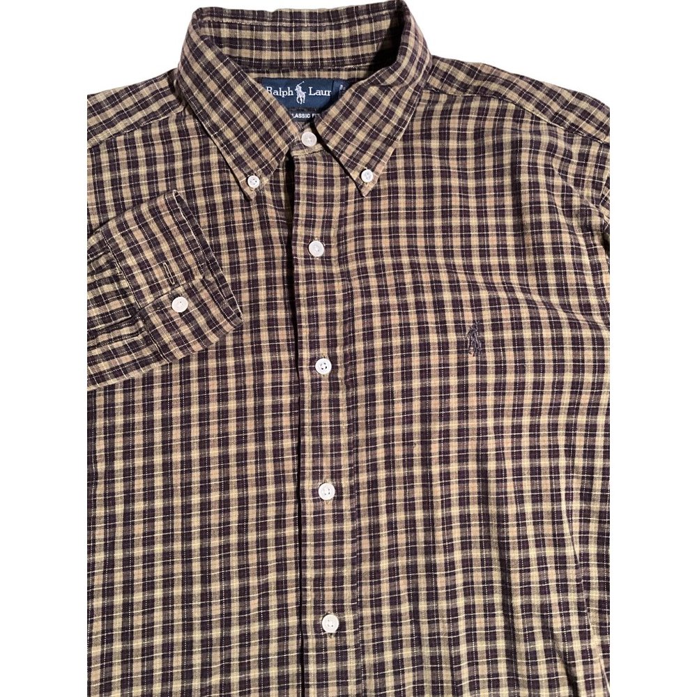Ralph Lauren‎ Medium Green Black plaid Shirt
